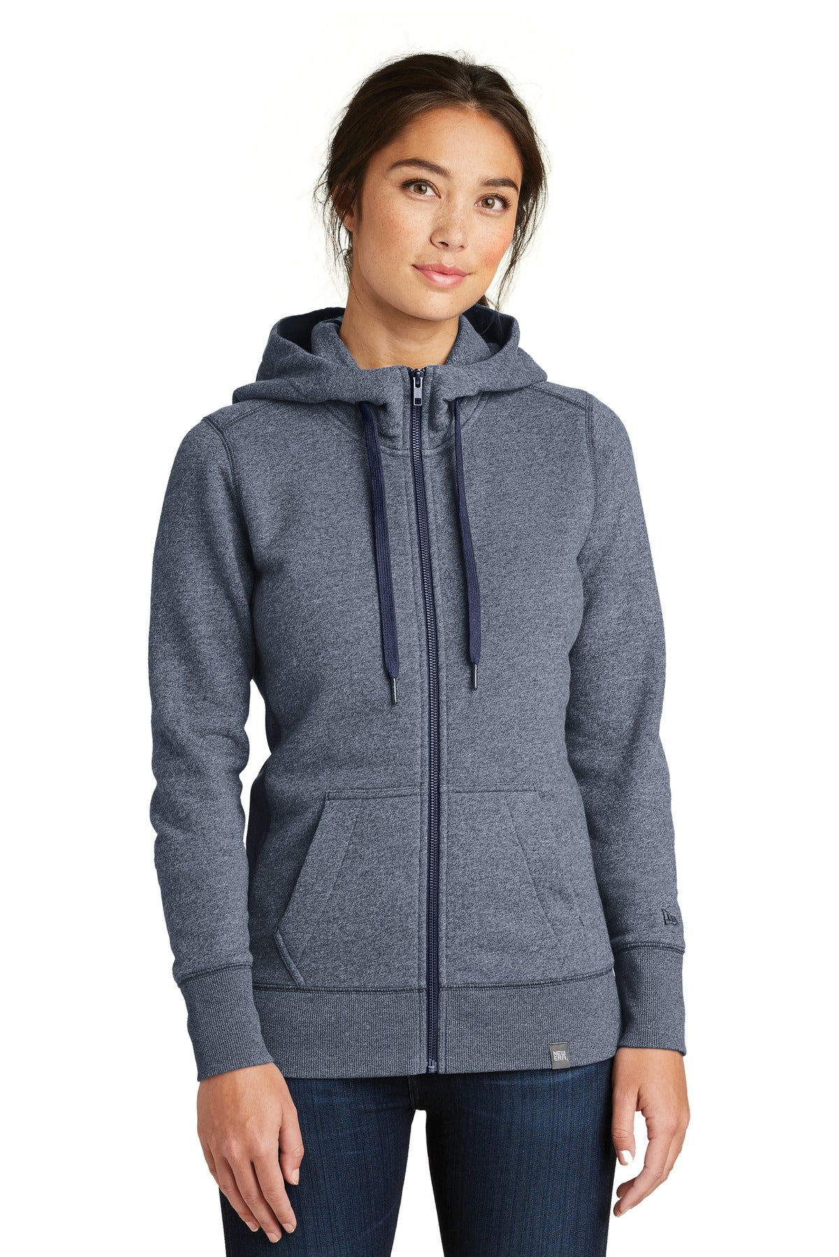 New Era ® Women's French Terry Full-Zip Hoodie - True Navy Twist - XS