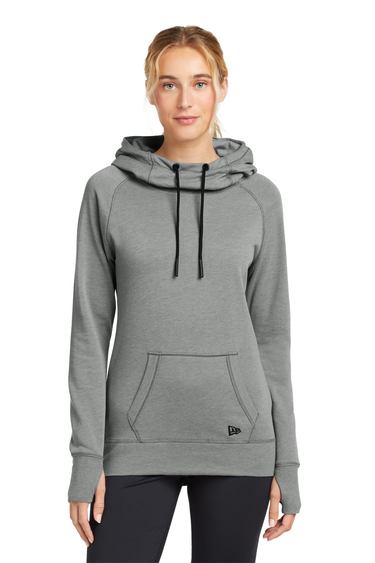 New Era ® Women's Tri-Blend Fleece Pullover Hoodie - Shadow Grey Heather - XS