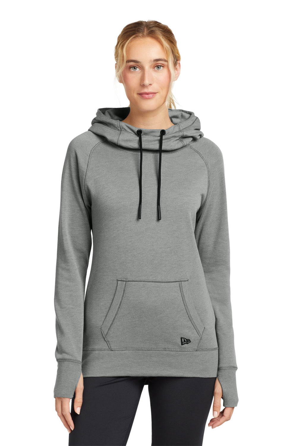 New Era ® Women's Tri-Blend Fleece Pullover Hoodie - Shadow Grey Heather - XS