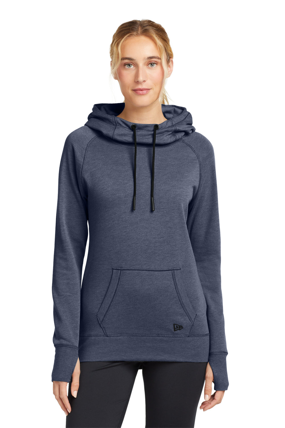 New Era ® Women's Tri-Blend Fleece Pullover Hoodie - True Navy Heather - XS