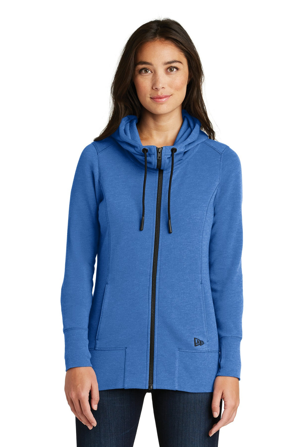 New Era ® Women's Tri-Blend Fleece Full-Zip Hoodie - Royal Heather - XS
