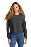 New Era® Women's Tri-Blend Fleece Crop Crew - Black Heather - XS