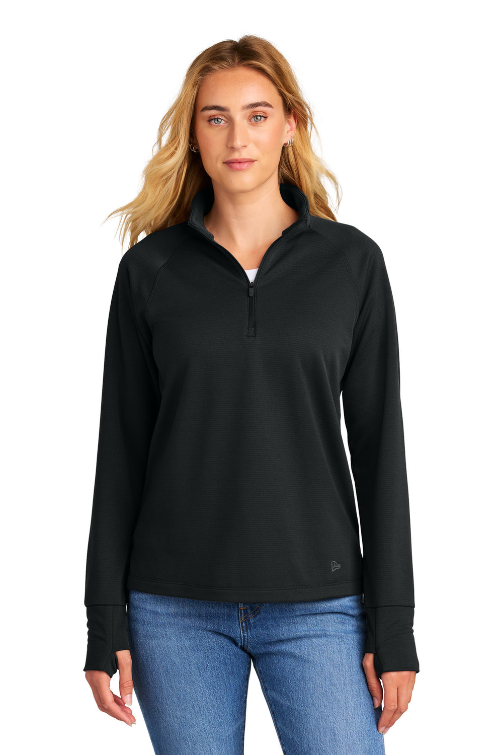 New Era® Women's Stand Out 1/4-Zip - Black - XS