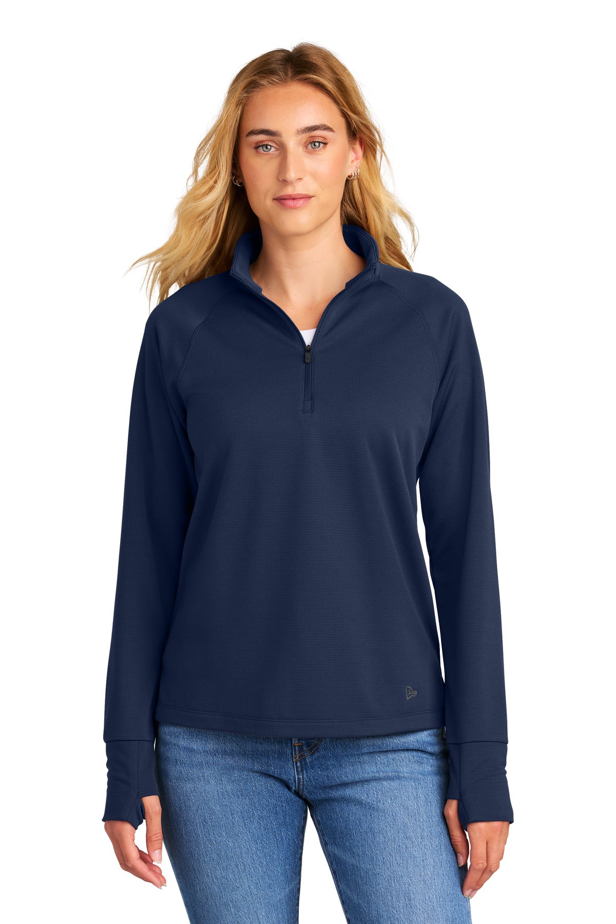 New Era® Women's Stand Out 1/4-Zip - True Navy - XS