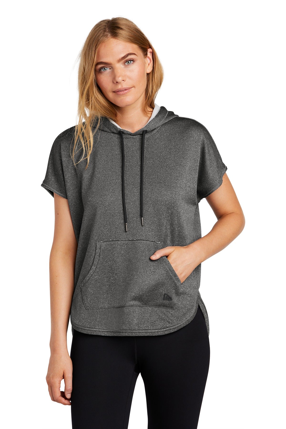 New Era ® Women's Performance Terry Short Sleeve Hoodie - Graphite Heather - XS