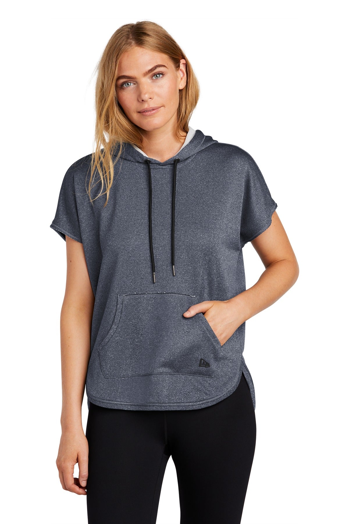 New Era ® Women's Performance Terry Short Sleeve Hoodie - True Navy Heather - XS
