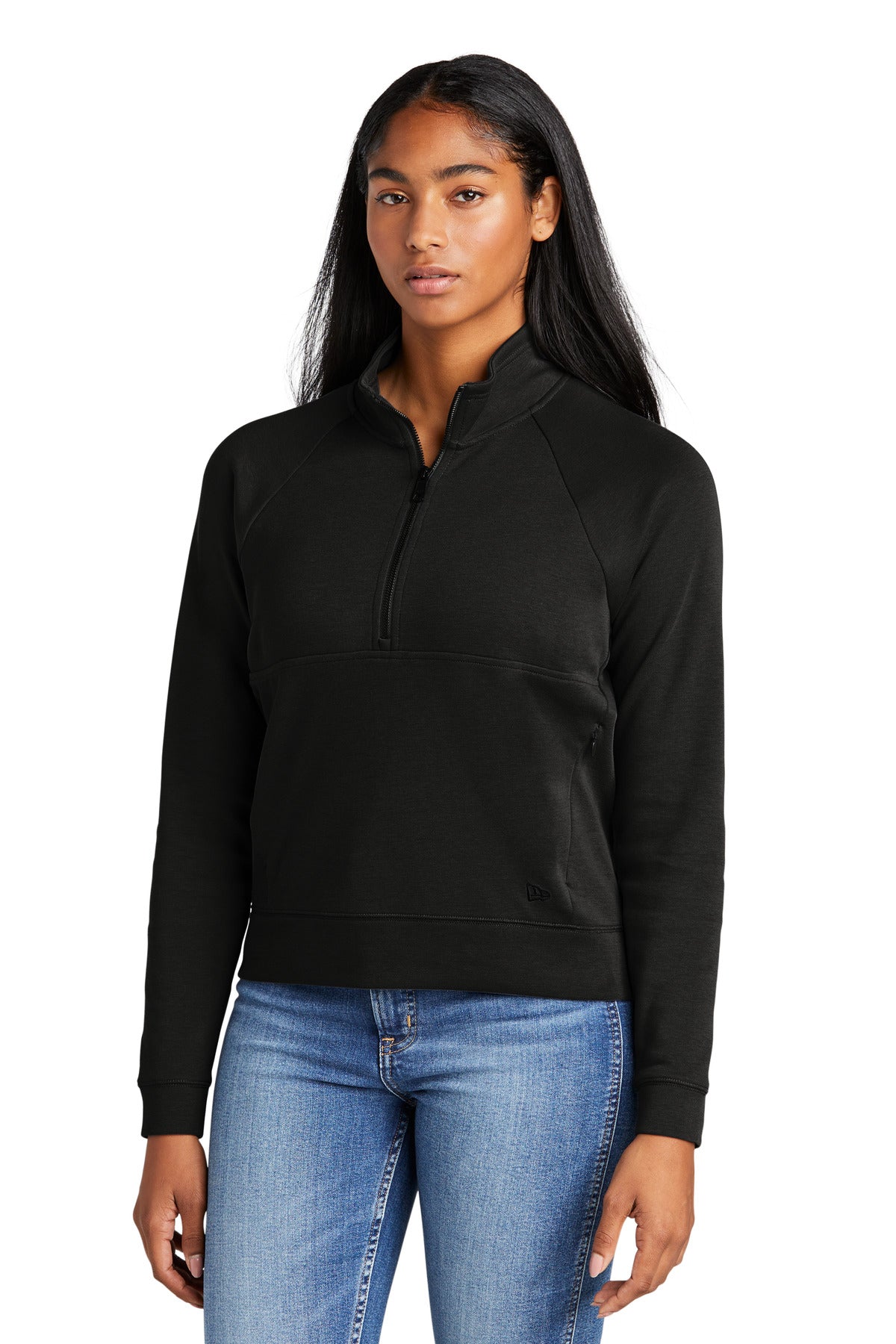 New Era® Women's STS 1/2-Zip - Black - XS