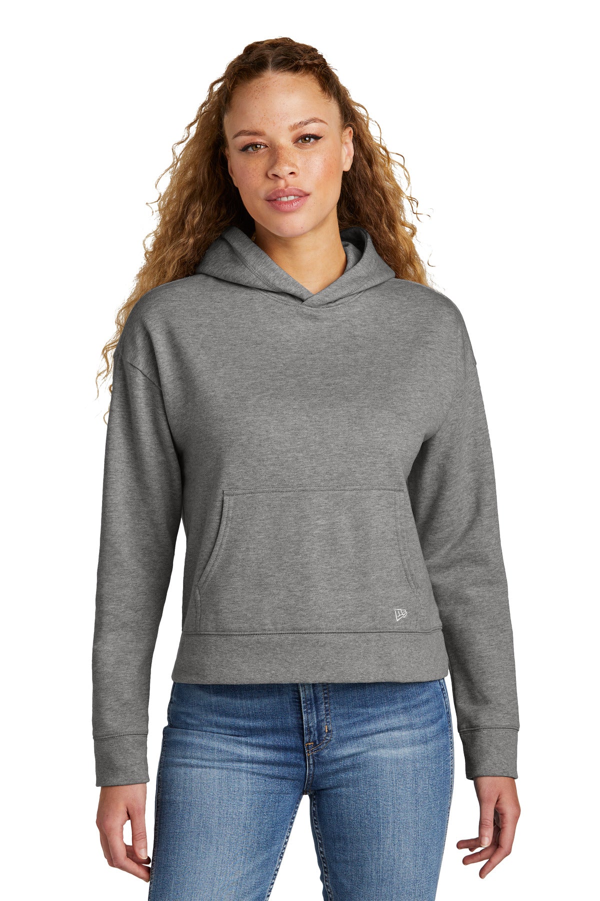 New Era® Women's Comeback Fleece Pullover Hoodie - Dark Heather Grey - XS