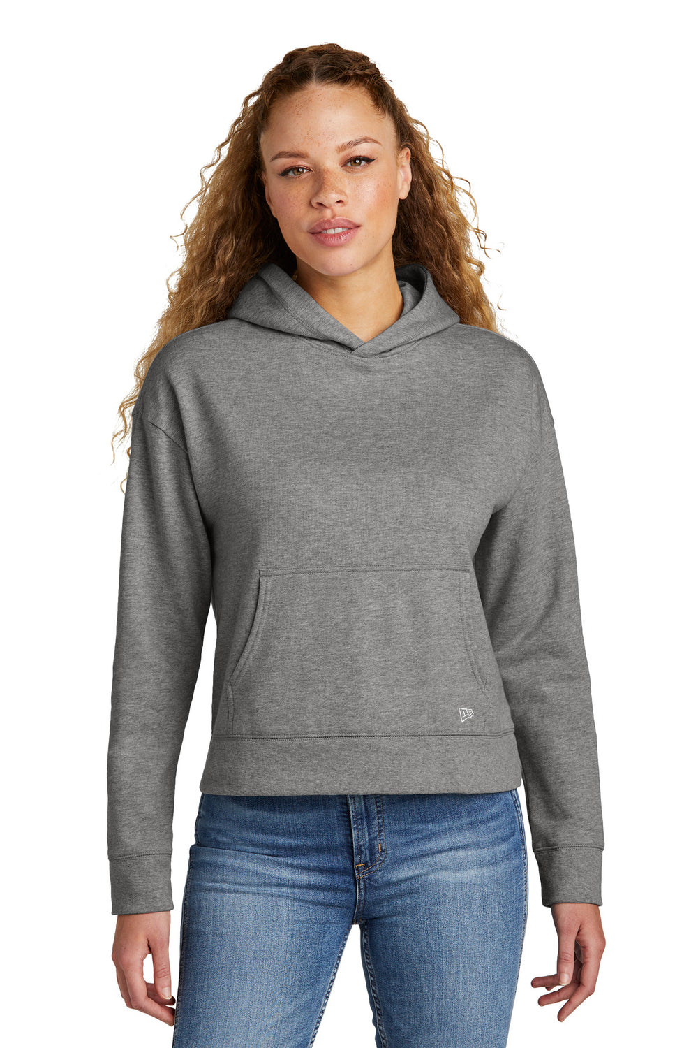 New Era® Women's Comeback Fleece Pullover Hoodie - Dark Heather Grey - XS