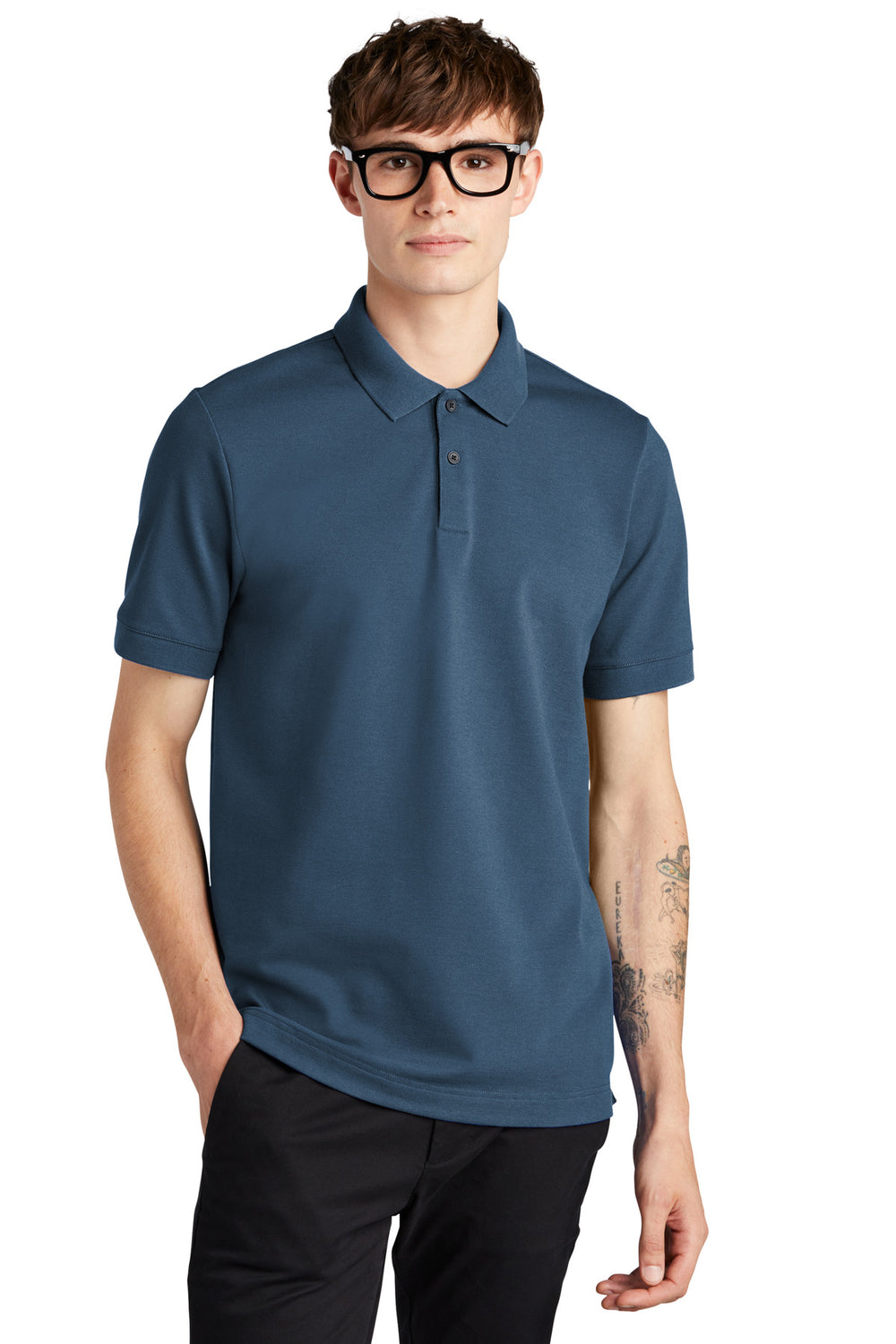 Mercer+Mettle® Stretch Heavyweight Pique Polo - Insignia Blue - XS