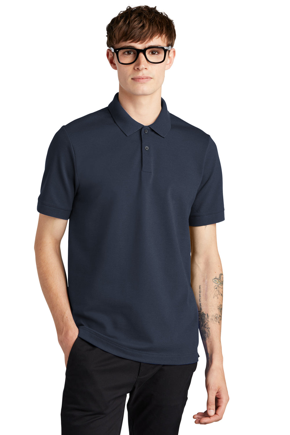Mercer+Mettle® Stretch Heavyweight Pique Polo - Night Navy - XS