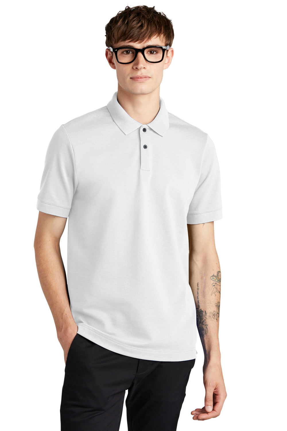 Mercer+Mettle® Stretch Heavyweight Pique Polo - White - XS