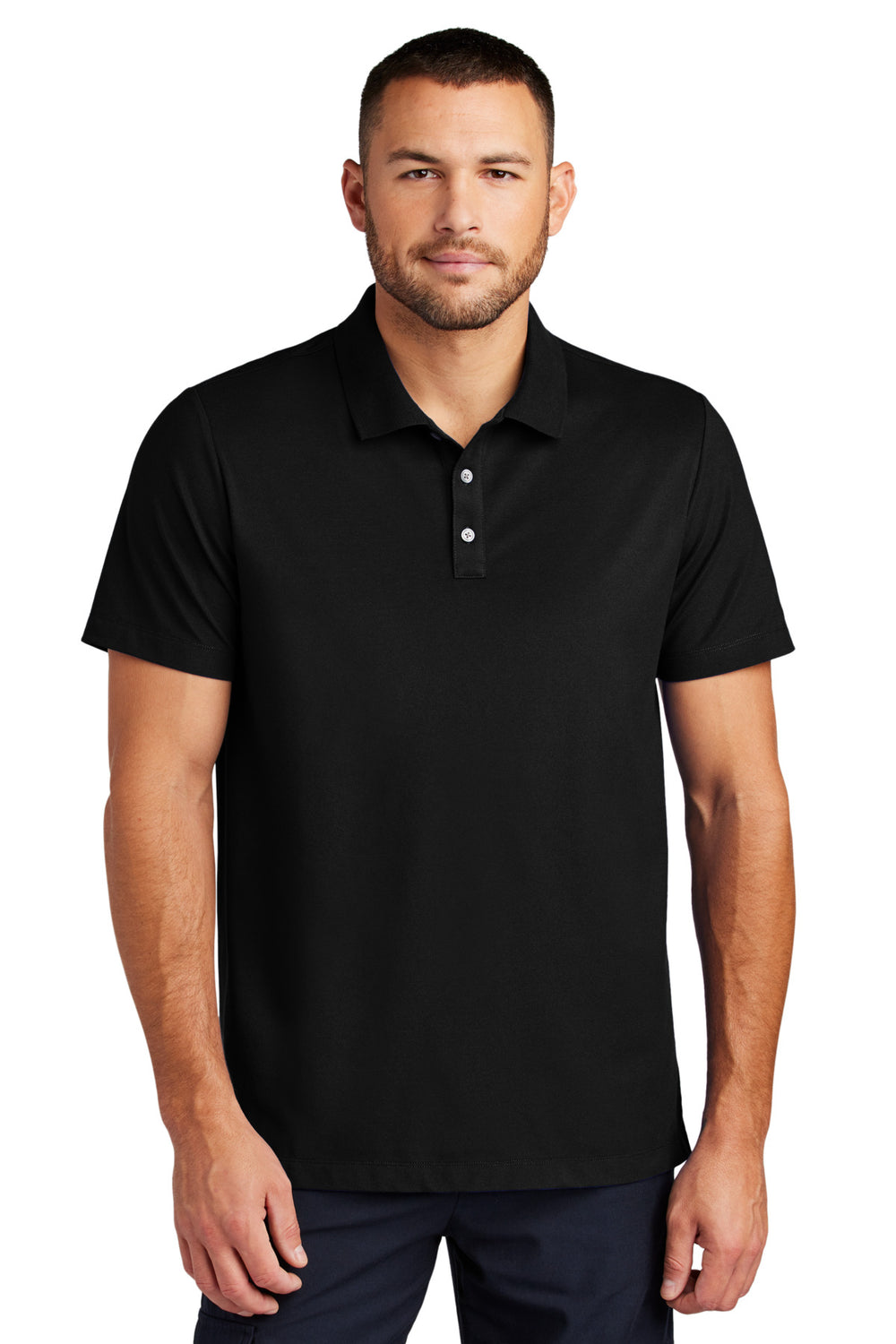 Mercer+Mettle® Stretch Pique Polo - Deep Black - XS