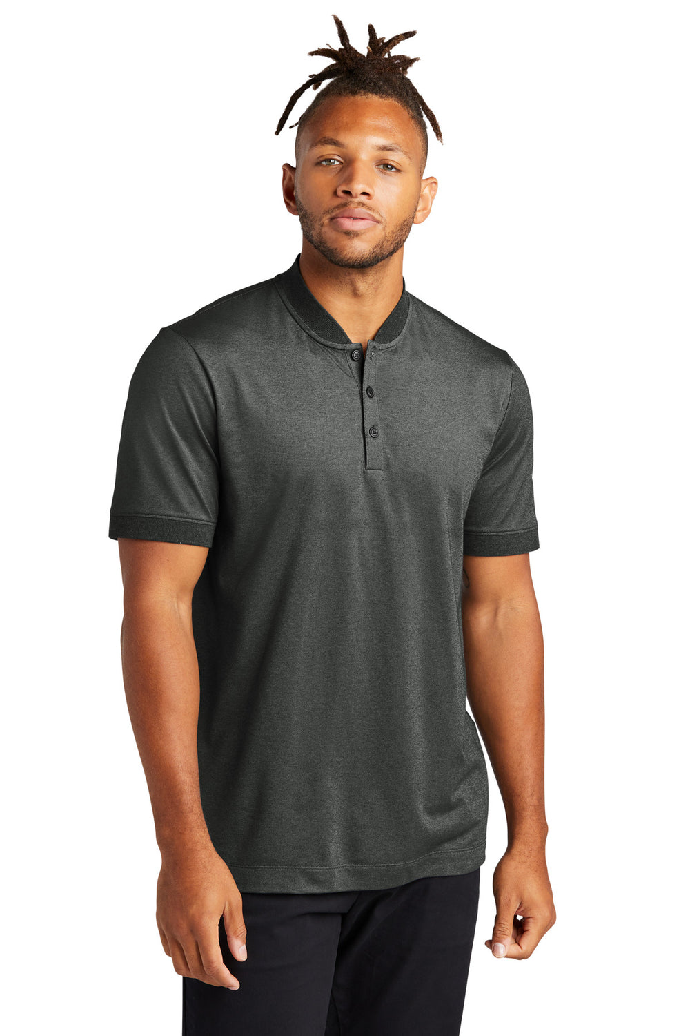Mercer+Mettle® Stretch Pique Henley - Anchor Grey Heather - XS