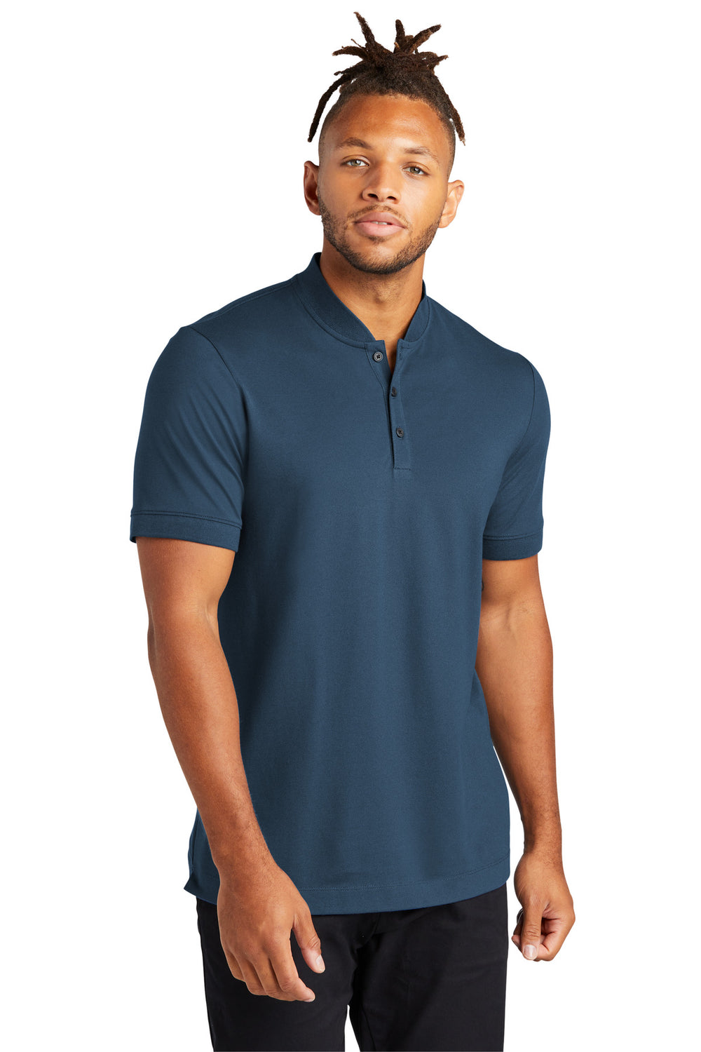 Mercer+Mettle® Stretch Pique Henley - Insignia Blue - XS
