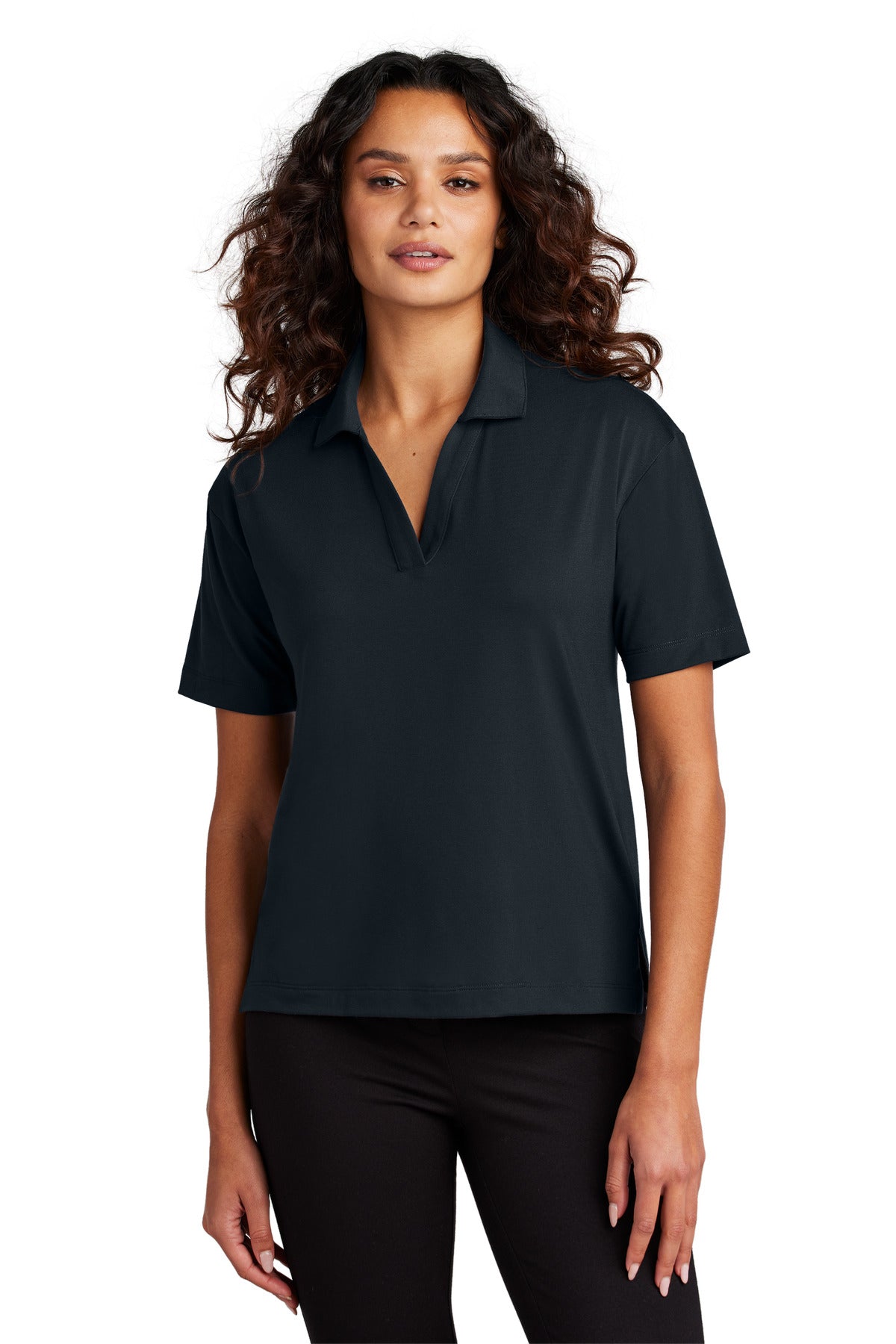 Mercer+Mettle® Women's Stretch Jersey Polo - Night Navy - 2XL