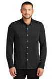 Mercer+Mettle® Stretch Jersey Long Sleeve Shirt - Deep Black - XS