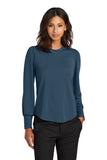 Mercer+Mettle® Women's Stretch Jersey Long Sleeve Blouson Top - Insignia Blue - XS