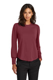 Mercer+Mettle® Women's Stretch Jersey Long Sleeve Blouson Top - Rosewood - XS
