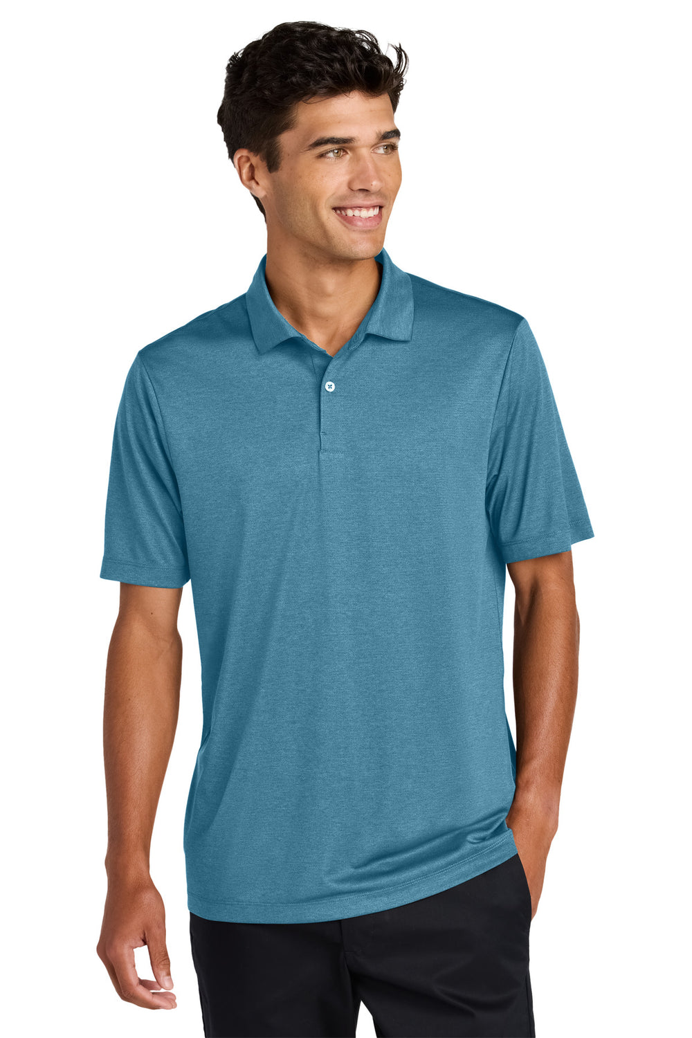 Mercer+Mettle® Recharge Jersey Polo - Harbor Blue Heather - XS
