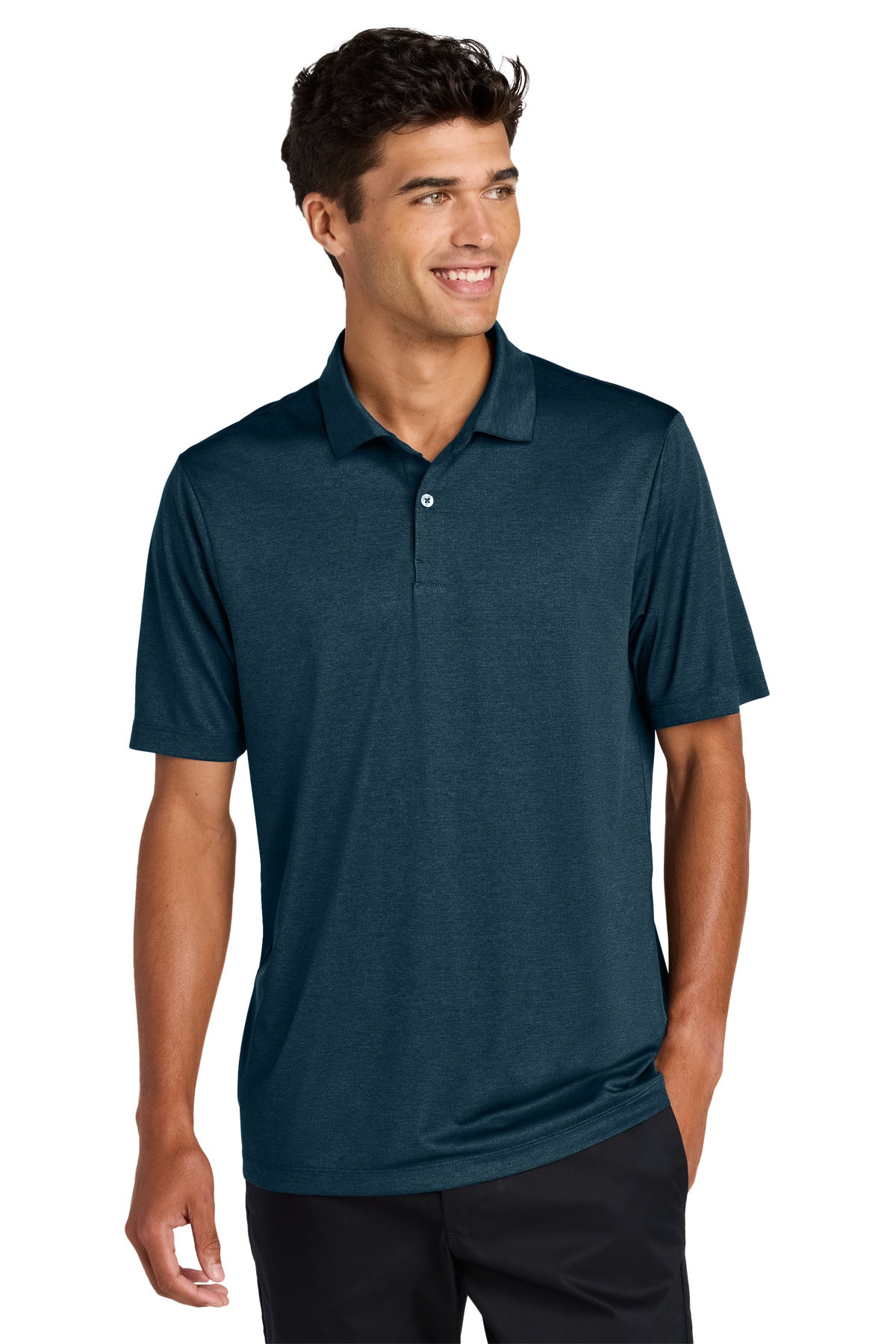 Mercer+Mettle® Recharge Jersey Polo - Insignia Blue Heather - XS