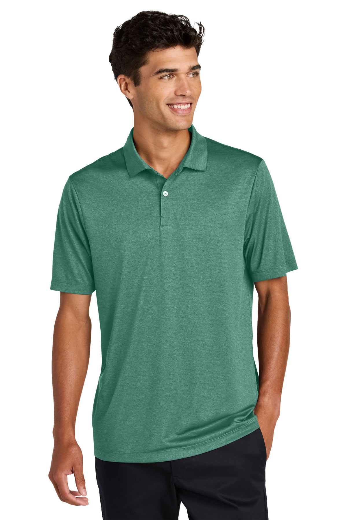 Mercer+Mettle® Recharge Jersey Polo - Sage Heather - XS