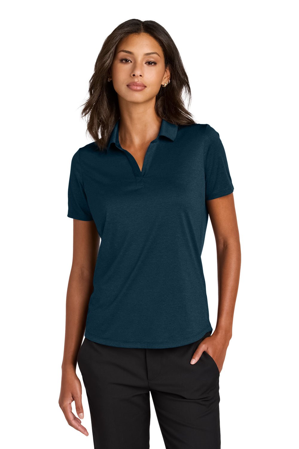Mercer+Mettle® Women's Recharge Jersey Polo - Insignia Blue Heather - XS