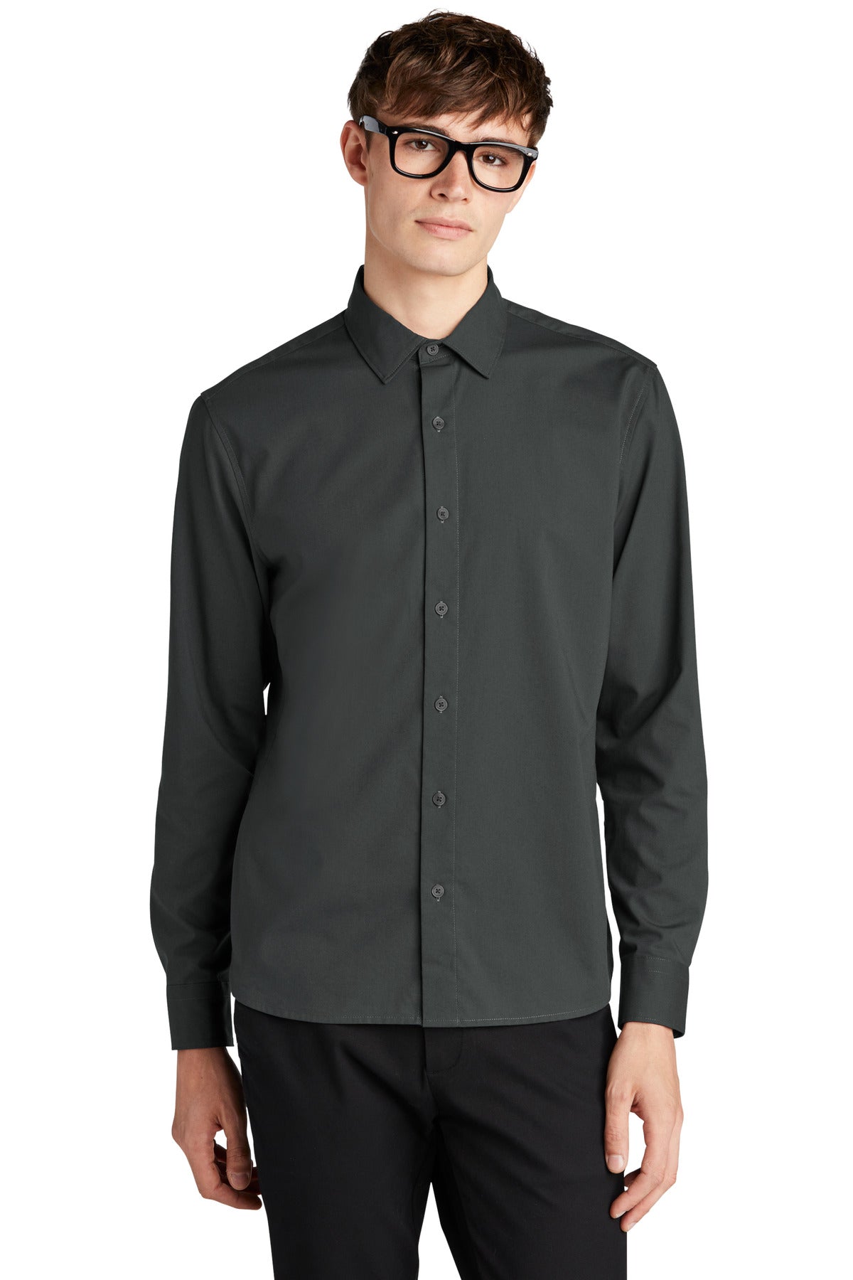 Mercer+Mettle® Long Sleeve Stretch Woven Shirt - Anchor Grey - XS