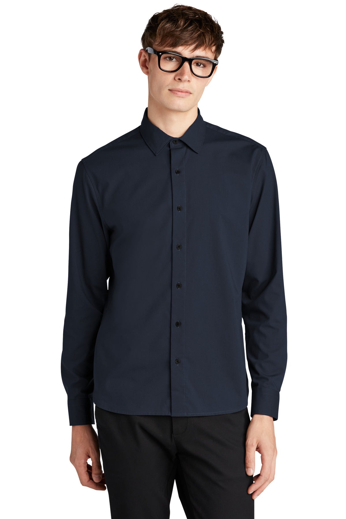 Mercer+Mettle® Long Sleeve Stretch Woven Shirt - Night Navy - XS