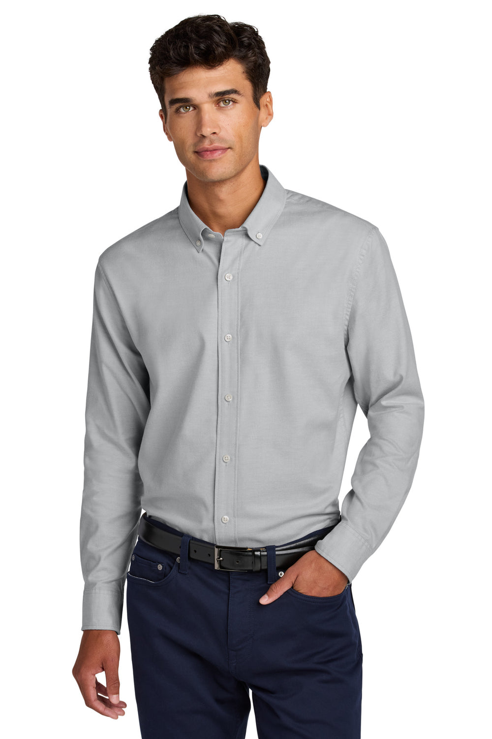 Mercer+Mettle® Long Sleeve Modern Oxford Shirt - Gusty Grey - XS
