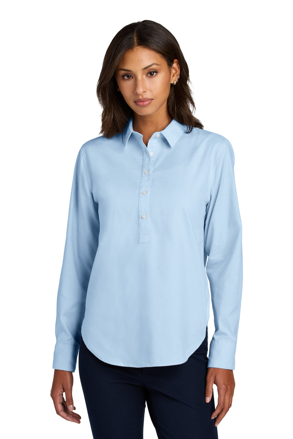 Mercer+Mettle® Women's Long Sleeve Modern Oxford Shirt - Light Blue - XS