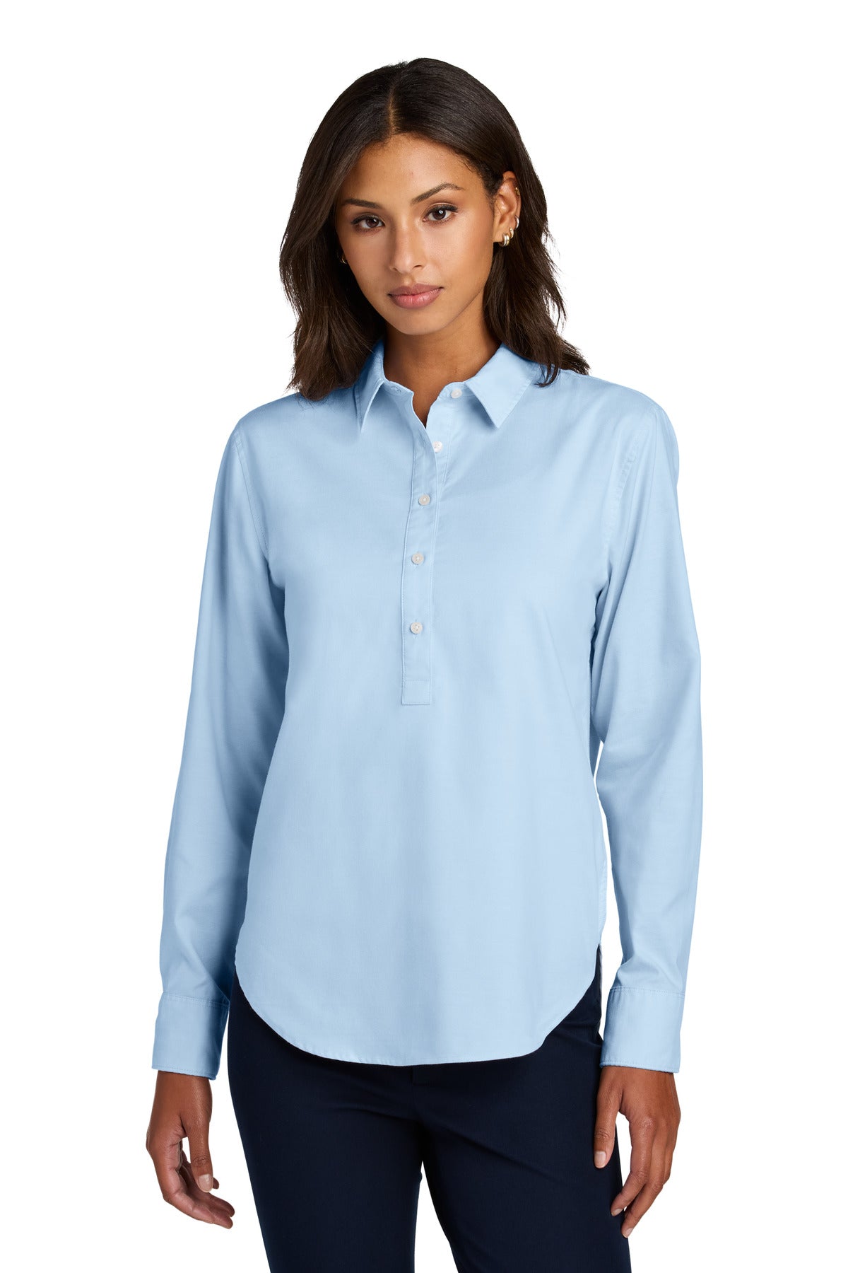 Mercer+Mettle® Women's Long Sleeve Modern Oxford Shirt - Light Blue - XS