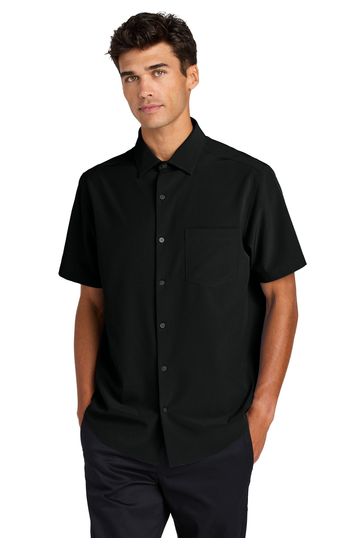 Mercer+Mettle® Short Sleeve UV Capital Tech Shirt - Deep Black - XS