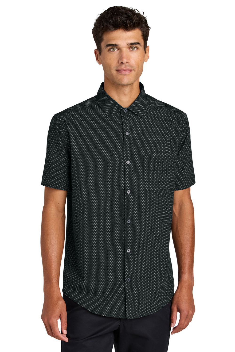 Mercer+Mettle® Short Sleeve UV Capital Tech Shirt - Deep Black Triangle Print - XS