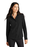 Mercer+Mettle® Women's Stretch Crepe Long Sleeve Camp - Deep Black - XS
