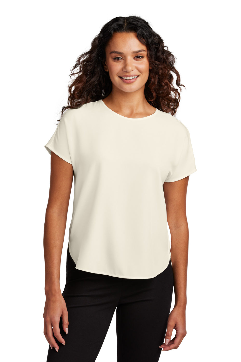 Mercer+Mettle® Women's Stretch Crepe Crew - Ivory Chiffon - XS
