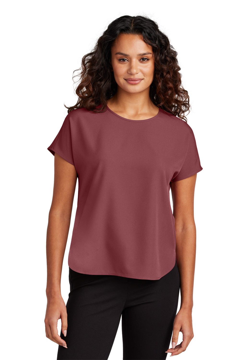 Mercer+Mettle® Women's Stretch Crepe Crew - Rosewood - XS
