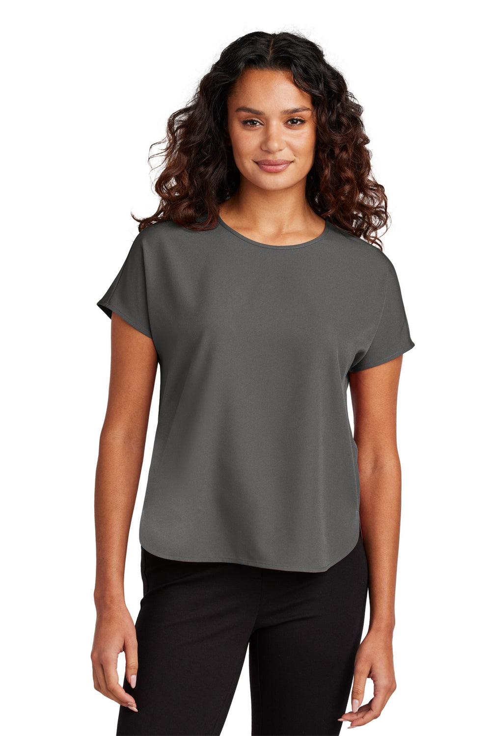 Mercer+Mettle® Women's Stretch Crepe Crew - Anchor Grey - XS