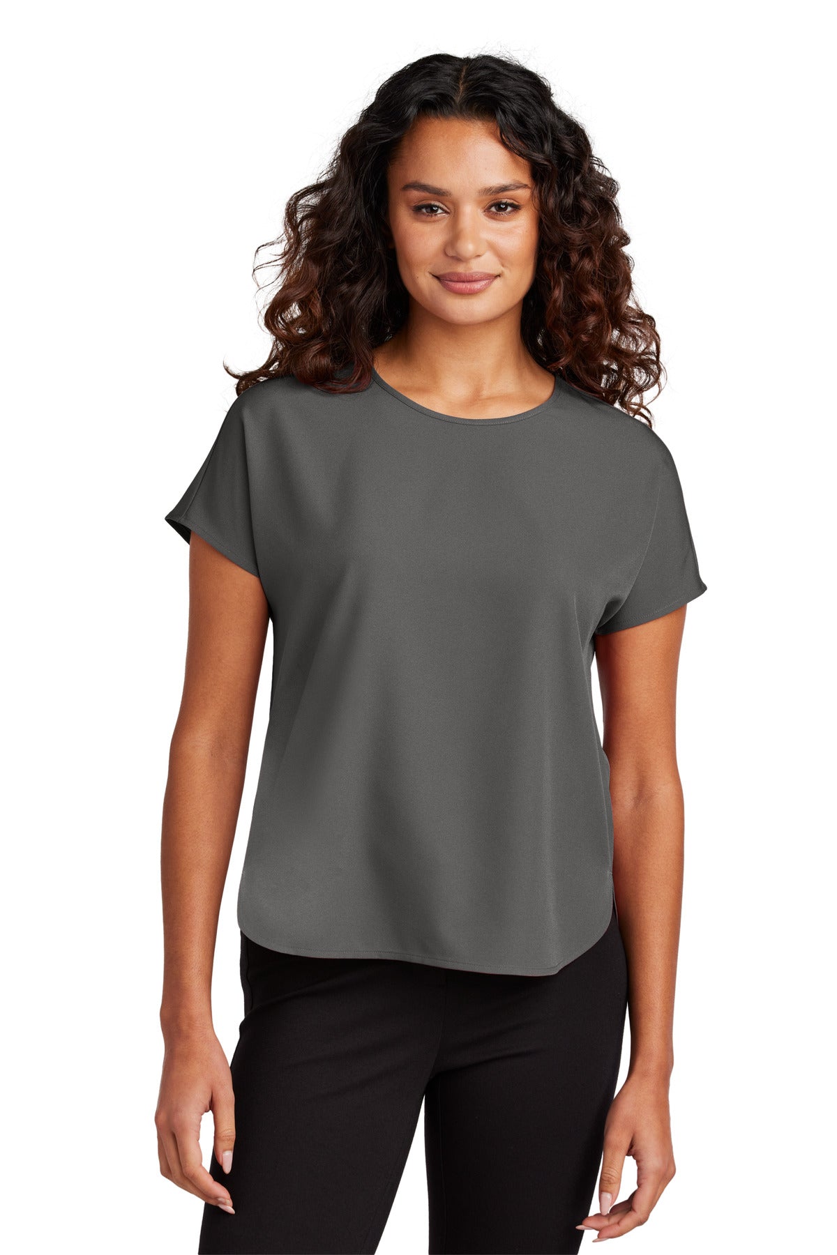 Mercer+Mettle® Women's Stretch Crepe Crew - Anchor Grey - XS