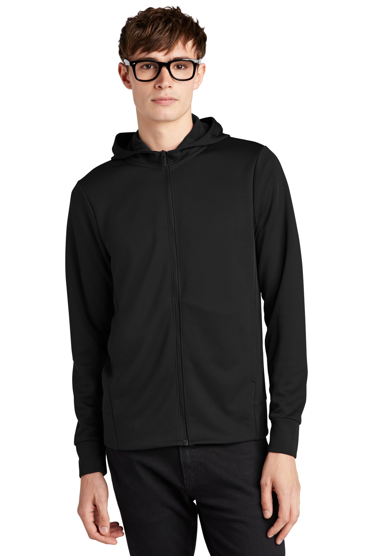 Mercer+Mettle® Double-Knit Full-Zip Hoodie - Deep Black - XS