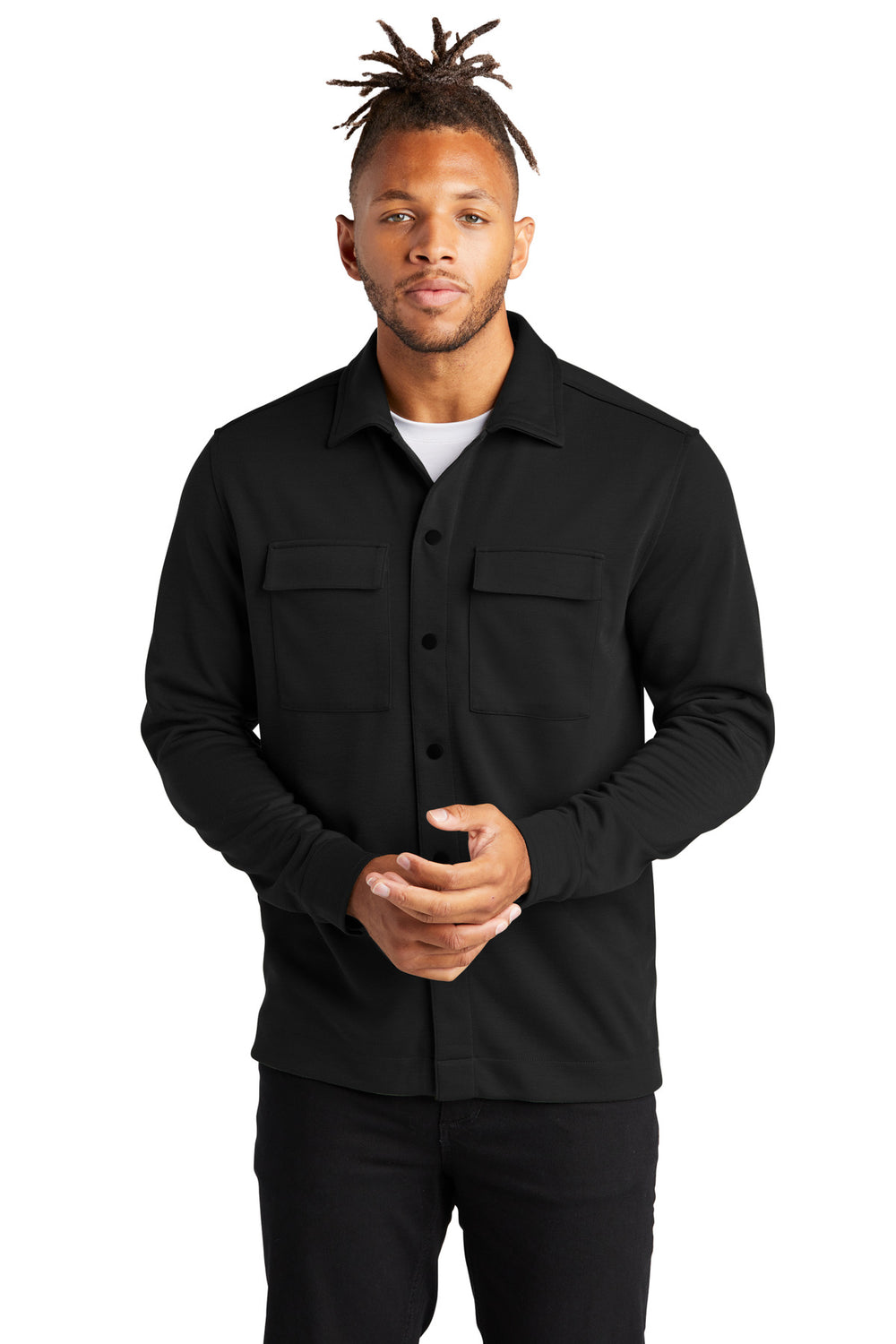 Mercer+Mettle® Double-Knit Snap Front Jacket - Deep Black - XS
