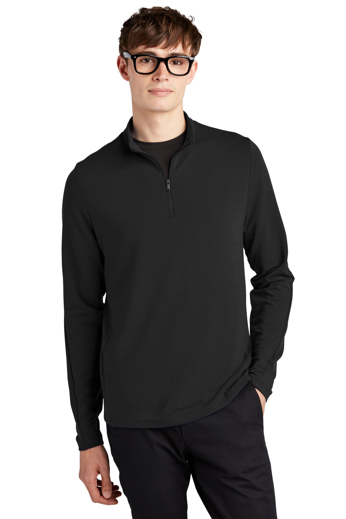 Mercer+Mettle® Stretch 1/4-Zip Pullover - Deep Black - XS