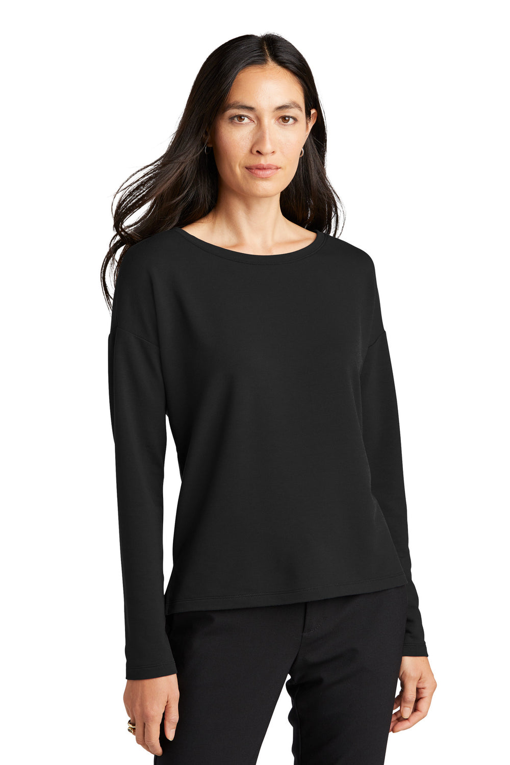 Mercer+Mettle® Women's Stretch Drop Shoulder Pullover - Deep Black - XS