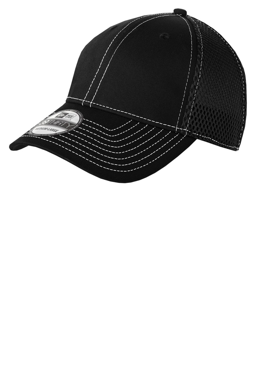 New Era® - Stretch Mesh Contrast Stitch Cap - Black/ White - S/M