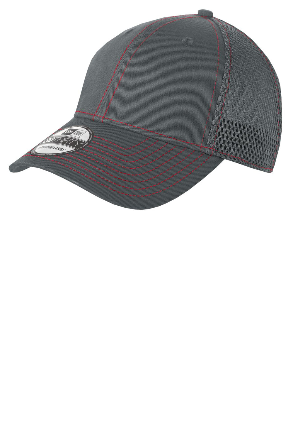 New Era® - Stretch Mesh Contrast Stitch Cap - Graphite/ Red - S/M