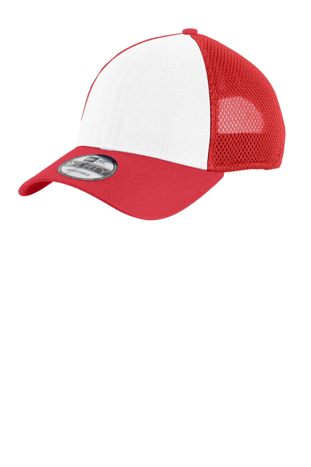 New Era® Snapback Contrast Front Mesh Cap - White/ Scarlet Red - OSFA