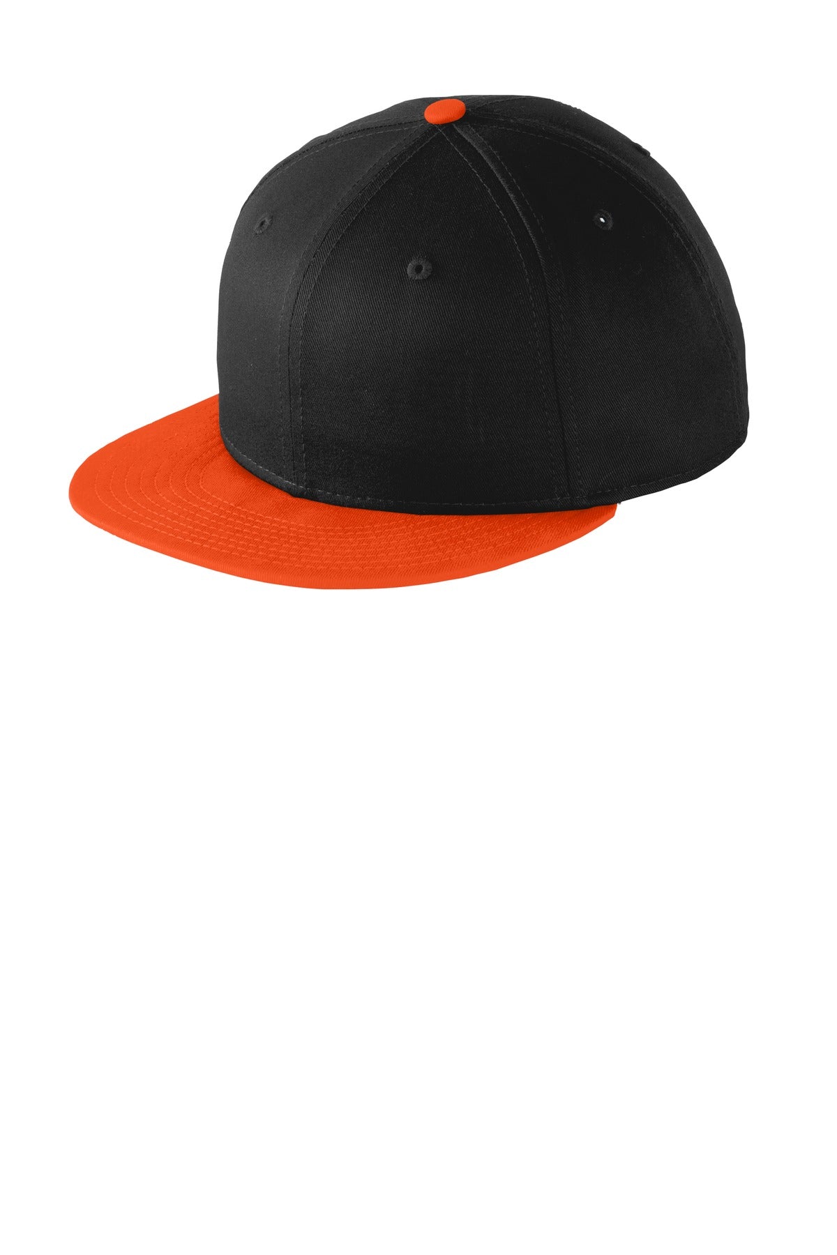 New Era® - Flat Bill Snapback Cap - Black/ Team Orange - OSFA