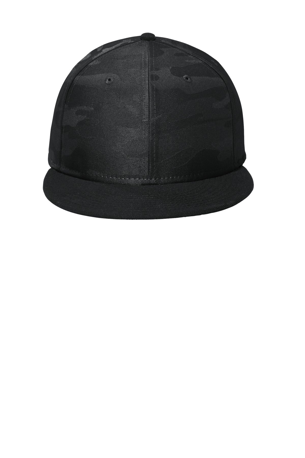New Era ® Camo Flat Bill Snapback Cap - Black/ Black Camo - OSFA