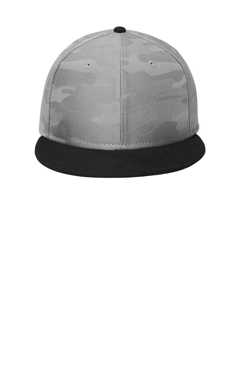 New Era ® Camo Flat Bill Snapback Cap - Black/ Rainstorm Grey Camo - OSFA