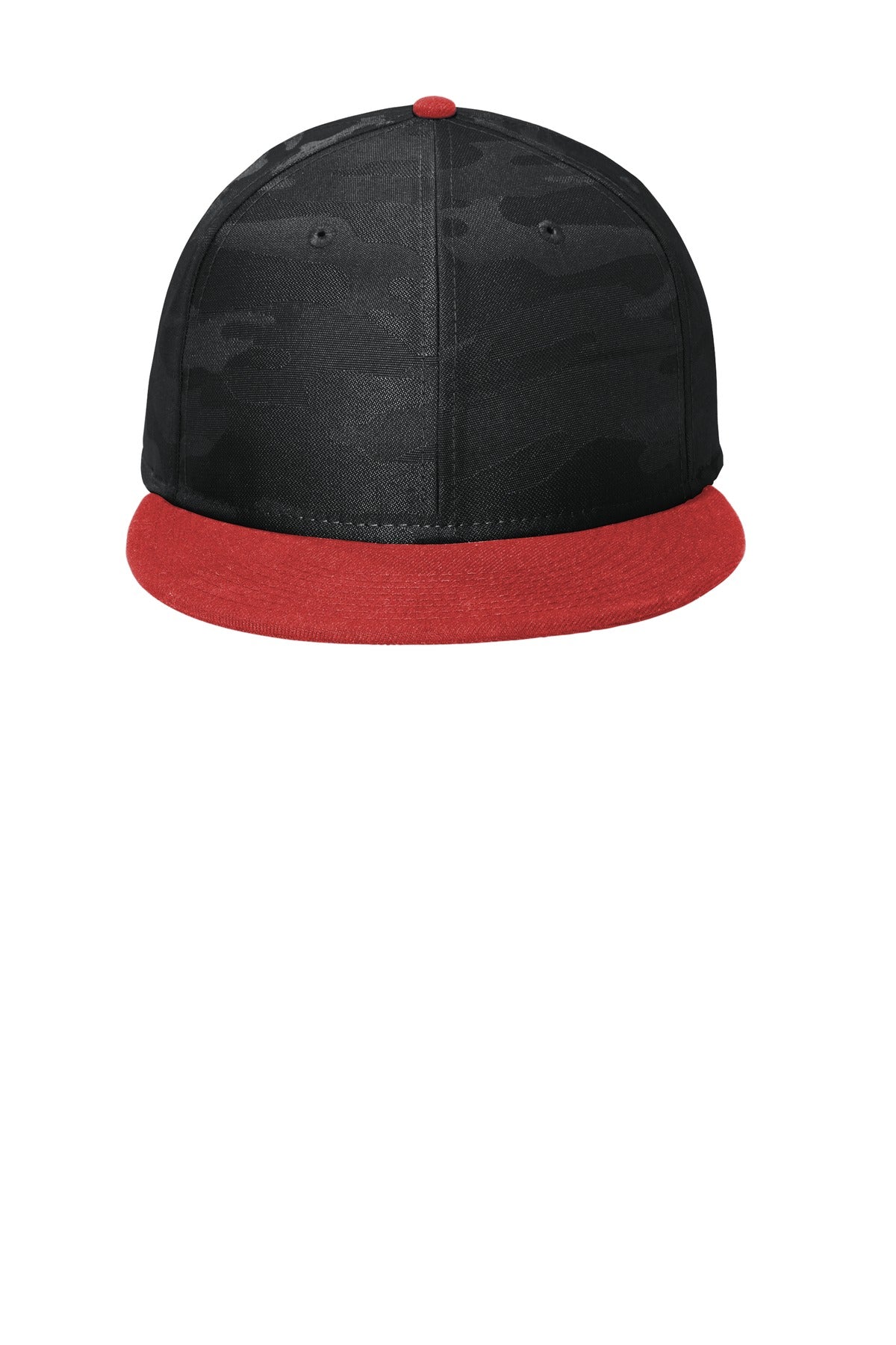 New Era ® Camo Flat Bill Snapback Cap - Scarlet/ Black Camo - OSFA